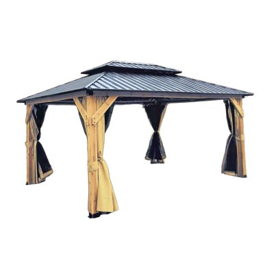 Садова альтанка з москітною сіткою Garden Line 3,65x3 м Дерево ALF6938 фото - 2