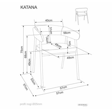Обідній стілець Signal KATANA Сірий KATANACSZ фото - 4