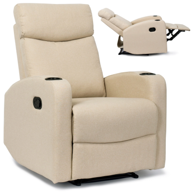 Кресло мягкое раскладное с реклайнером Mebel Elit ALAN Бежевый ME.ALAN2/BZ/T/FW фото - 7