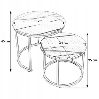 Комплект журнальних столів Kontrast SK110MCZ Marmur 2 шт Чорний - 9 Комплект журнальних столів Kontrast SK110MCZ Marmur 2 шт Чорний 6.06.14720 фото - 9