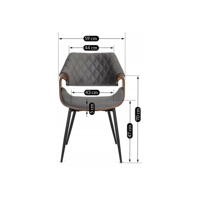 Обеденный стул Mebel Elit DAKOTA Welur Серый - 11 Обеденный стул Mebel Elit DAKOTA Welur Серый ME.DAKOTA/P/O/V/K фото - 11