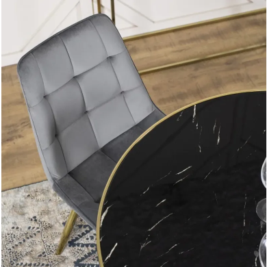Обеденный комплект мебели Mebel Elit TINGA CARO | Черный / Золотой / Серый TINGA/BLACK/GOLD/CARGO/GREY/GOLD фото - 5