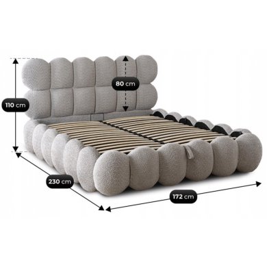 Ліжко Mebel Elit ANKARA Boucle 140x200 см Сірий ME.ANKARA/140/P/TB/LOZZPOJ фото - 13