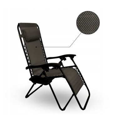 Складаний шезлонг Kontrast FARO 2 Сірий - 2 Складаний шезлонг Kontrast FARO 2 Сірий 5.90.21328 фото - 2
