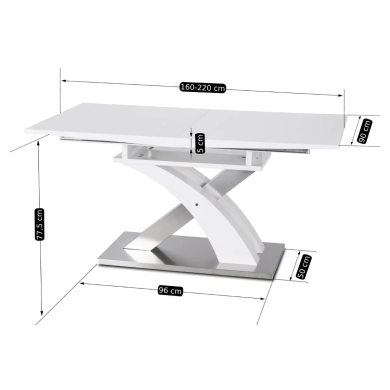 Розкладний обідній стіл Mebel Elit SVEN Білий - 17 Розкладний обідній стіл Mebel Elit SVEN Білий B.SVEN/DC/CZ/S фото - 17