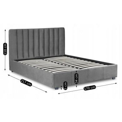 Ліжко Mebel Elit MARI Welur 160x200 см Сірий ME.MARI/160/CP/V/LOZ фото - 9