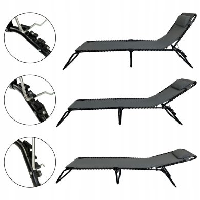 Складной шезлонг Kontrast RELAX 2 Темно-серый - 6 Складной шезлонг Kontrast RELAX 2 Темно-серый 5.90.21331 фото - 6