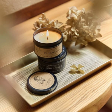 Ароматична свічка Homla BILLY Teakwood 60 г | Чорний / Бежевий 215884 фото - 4