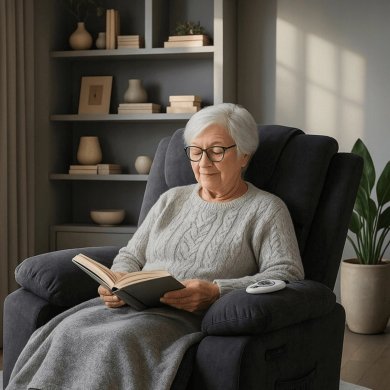 Кресло мягкое раскладное массажное с реклайнером Mebel Elit FENIX Velvet Черный ME.FENIX/CZ/SZTR/FW фото - 15