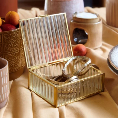 Шкатулка для украшений Homla GRAZIA 13x11x5 см | Прозрачный / Золотой - 6 Шкатулка для украшений Homla GRAZIA 13x11x5 см | Прозрачный / Золотой 215439 фото - 6