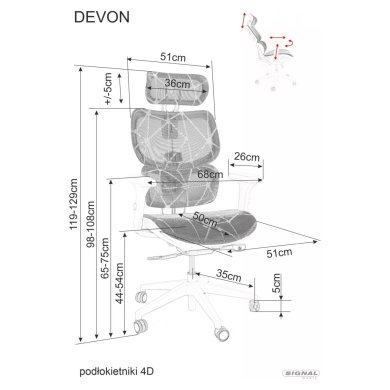 Офісне крісло Signal DEVON Чорний OBRDEVONC фото - 5