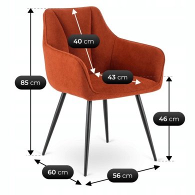 Обеденный стул Mebel Elit NAWARA Рыжий ME.NAWARA/RD/CZ/T/K фото - 6