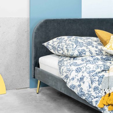 Ліжко Homla VENLO Welur 160x200 см | Сірий 160268 фото - 11