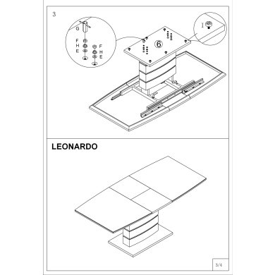 Раскладной обеденный стол Signal LEONARDO Дуб LEONARDODD140 фото - 4