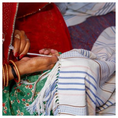 IKEA Плед AKERNEJLIKA 110х170 см Белый (ИКЕА Акернейлика) 20570179 фото - 2