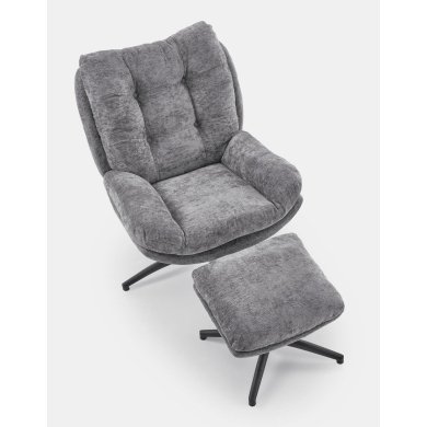 Кресло мягкое поворотное с подставкой Halmar PESTO Пепельный V-CH-PESTO-FOT-POPIELATY фото - 3