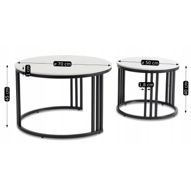 Комплект журнальных столов Mebel Elit JERRY Marmur Белый ME.JERRY/B/PL/CZ/L фото - 7