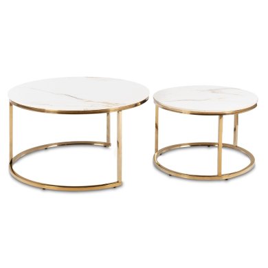 Комплект журнальных столов Mebel Elit MILANO Marmur 2 шт Белый ME.MILANO/BM/ZL/L фото - 3