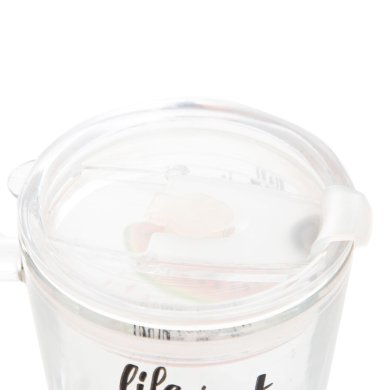 Кружка з кришкою та трубочкою Homla EMBO 0,4 л | Прозорий 207480 фото - 4