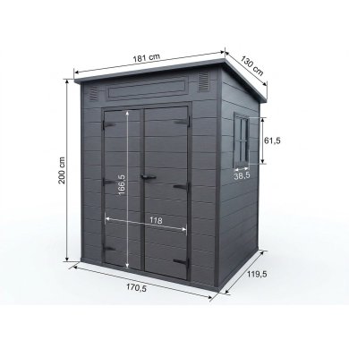 Садовий будиночок Garden Line CRAFTEN 181x130x200 см Чорний DOR3440 фото - 6