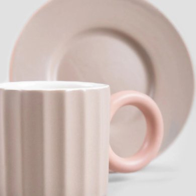 Чашка с блюдцем Homla YELLY 100 мл Бежевый 235719 фото - 4