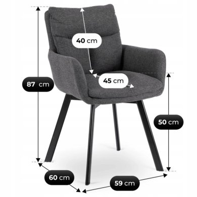 Обідній стілець поворотний Mebel Elit CORTADO Темно-сірий ME.CORTADO/CZ/CZ/T/K фото - 10