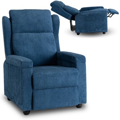 Крісло м'яке розкладне з реклайнером Mebel Elit SPENCER Velvet Синій ME.SPENCER/GR/SZTR/FW