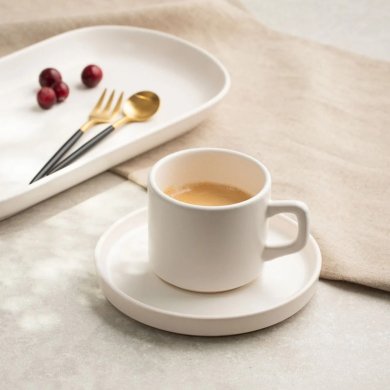 Чашка с блюдцем Homla FAMELIO 200 мл Белый 237737 фото - 5
