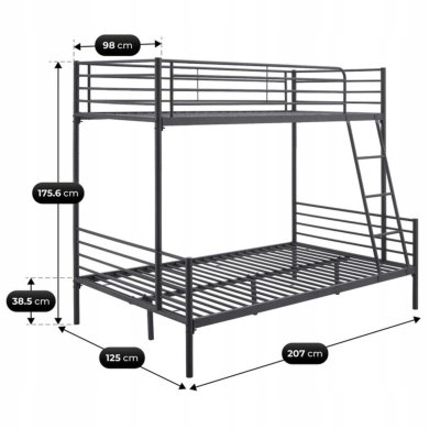 Кровать Mebel Elit TRES 90/120x200 см Черный ME.TRES/90/120/CZ/LOZP фото - 5