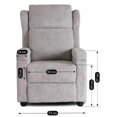 Крісло м'яке розкладне з реклайнером Mebel Elit SPENCER Velvet Сірий - 16 Крісло м'яке розкладне з реклайнером Mebel Elit SPENCER Velvet Сірий ME.SPENCER/P/SZTR/FW фото - 16