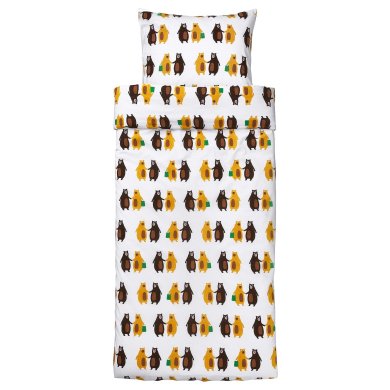 IKEA Комплект постільної білизни BRUMMIG 150x200 см Принт (ИКЕА БРУММИГ) 60521144 фото - 4