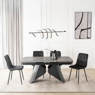 Раскладной обеденный стол Mebel Elit VERONA Marmur Черный ME.VERONA/CZZL/CZ/CER/S160-220 фото - 8