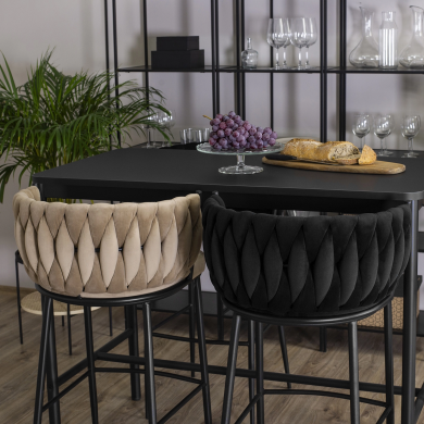 Барний стілець Mebel Elit FLORES Welur Бежевий ME.FLORES/BZ/CZ/V/H фото - 12