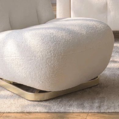 Кресло мягкое поворотное Mebel Elit SONNY Boucle Кремовый ME.SONNY/KR/ZL/TB/FW фото - 7