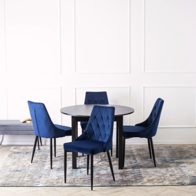 Обеденный комплект мебели Mebel Elit HARRY CORK | Черный / Синий - 6 Обеденный комплект мебели Mebel Elit HARRY CORK | Черный / Синий HARRY/CZ/S/CORK/GR/V/Z4/K фото - 6