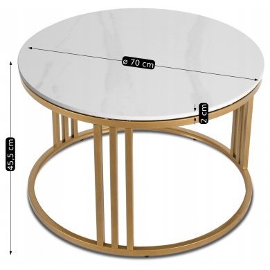 Журнальний стіл Mebel Elit KORIN Marmur Золотий ME.KORIN/B/PL/ZL/L фото - 7