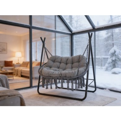 Садова гойдалка Garden Line POLY 170х110х175 см Антрацит FAT0456 фото - 2