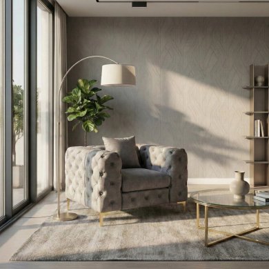 Крісло м'яке Mebel Elit SORRENTO 1S Welur Сірий ME.SORRENTO1S/P/V/FW фото - 8