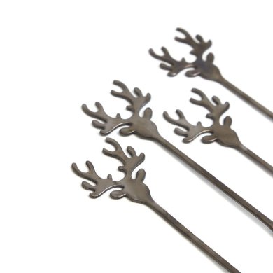 Набор десертных ложек Homla REINDEER 4 шт Черный 219262 фото - 2