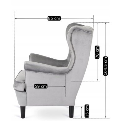 Кресло мягкое Mebel Elit KLARIS 2 Welur Серый ME.KLARIS2/P/V/FW фото - 15