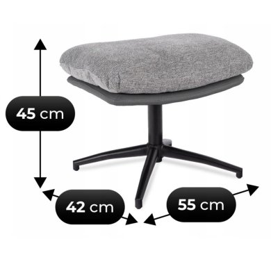 Крісло м'яке поворотне з підставкою Mebel Elit FREMONT 2 Сірий ME.FREMONT/P/T/P/E/CZ/FW фото - 9