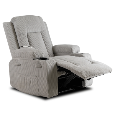 Крісло м'яке розкладне масажне з реклайнером Mebel Elit BOX Velvet Сірий ME.BOX2/P/SZTR/FW фото - 2