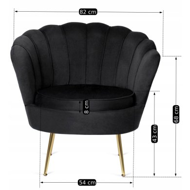 Крісло м'яке з підставкою Mebel Elit GRAND Welur Чорний ME.GRAND/CZ/V/FW фото - 10