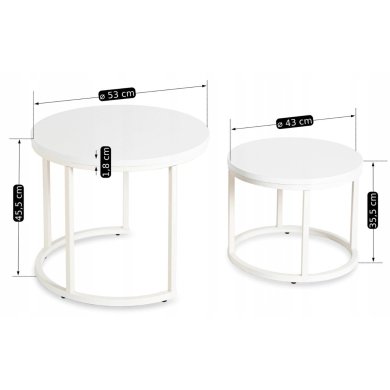 Комплект журнальних столів Mebel Elit JACK 2 шт Білий - 13 Комплект журнальних столів Mebel Elit JACK 2 шт Білий ME.JACK/B/B/L фото - 13