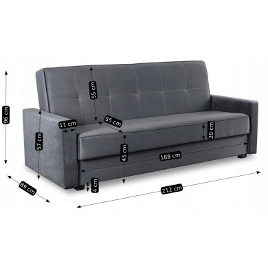 Розкладний диван Mebel Elit ALUNA Welur Сірий PPHUE.MATRIX/PAROS6/WER фото - 10