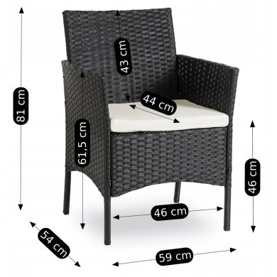 Комплект садових меблів Mebel Elit MISSISIPI Чорний ME.MISSISIPI/CZ/RT/OGR/ZES фото - 13