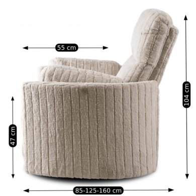 Кресло мягкое раскладное с реклайнером Mebel Elit RAUL Бежевый ME.RAUL/BZ/SZTR/FW фото - 16