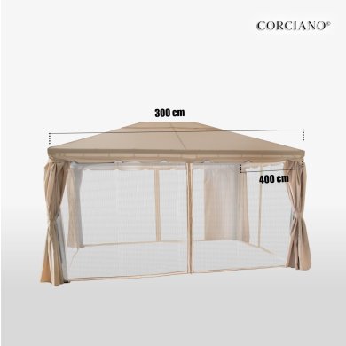 Садовая беседка с москитной сеткой Corciano VICTORIA 4x3 м Капучино 5901721057890 фото - 11