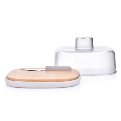 Ємність для зберігання сиру з ножем Duka Skydd | Прозорий / Білий / Бук - 7 Ємність для зберігання сиру з ножем Duka Skydd | Прозорий / Білий / Бук 1218719 фото - 7