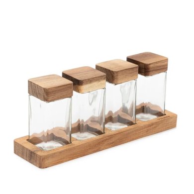 УЦЕНКА Набор емкостей для специй Homla MOOKA 120 мл 4 шт Дерево brak/215210 фото - 3